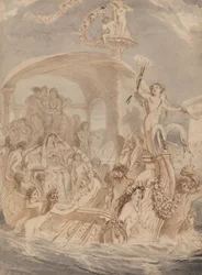 Kleopatra auf dem Cydnus, um Antonius zu treffen
