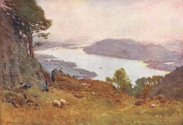 Lake District: Windermere von Wansfell, Sonnenuntergang