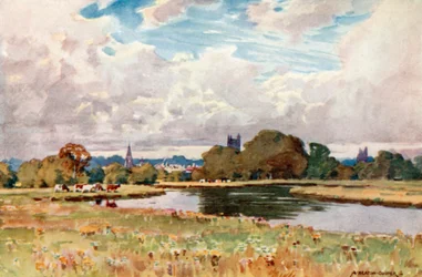 Tauntons Kirchen vom Fluss aus