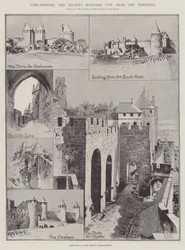 Carcassonne, die alte Festungsstadt in der Nähe der Pyrenäen