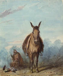 Ein Fallensteller in seinem einsamen Lager, ca. 1837