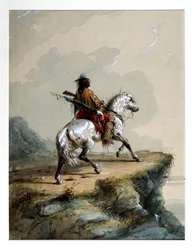 Crow-Indianer auf dem Ausguck