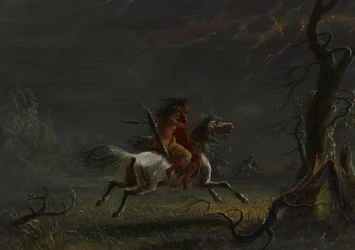 Indianer in einem Sturm: Nachtszene