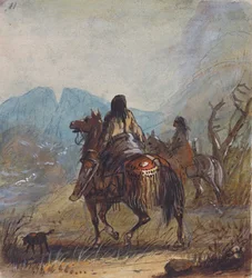 Sioux-Frauen, Cut Rocks in der Ferne, ca. 1837