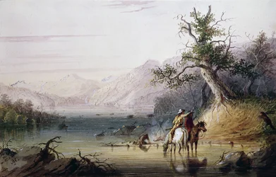 Lager der Fallensteller am "Big Sandy" River
