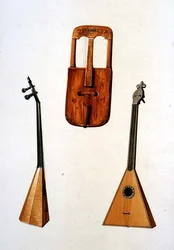 Eine walisische Crwth und eine russische Balalaika, aus 
