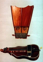 Eine Glockenharfe und eine Drehleier, aus 