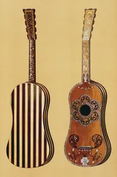 Gitarre mit Perlmutt eingelegt, aus 