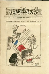 Illustration von Alfred Le Petity (1841-1909) für das Cover von Le Sans-Panlotte, circa 1879 - Die Unschuldigen vom 16. Mai - Zensur, 16. Mai