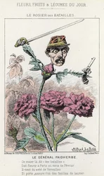 Der Rosier des Battailles: Karikatur über General Faidherbes - Ill. vom 20.01.1871 in „Blumen, Früchte und Gemüse des Tages“