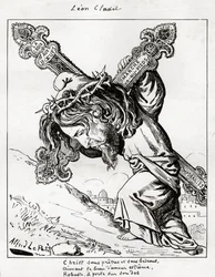 Karikatur von Leon Cladel, ca. 1875-80 (Gravur)