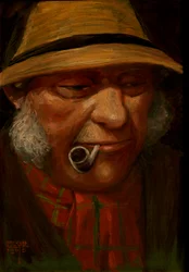 Gemälde eines Mannes, der Pfeife raucht, 1905