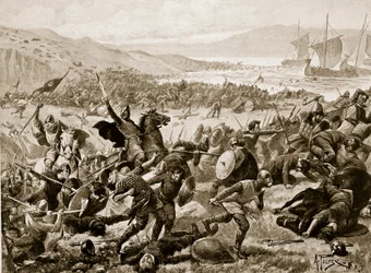 Die große Schlacht von Brunanburh, 937, Illustration aus 