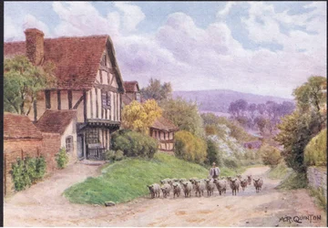 Cropthorne, bei Evesham, Worcester, aus The Cottages and the Village Life of Rural England veröffentlicht von Dent & Sons Limited