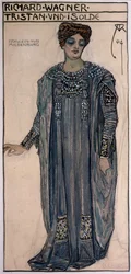 Kopie eines Kostümentwurfs für Isolde für eine Inszenierung von Richard Wagners (1813-83) „Tristan und Isolde“ an der Hofoper in Wien, Februar 1903, 1904