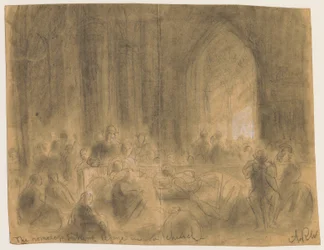 Die Obdachlosen suchen Zuflucht in einer Kirche während des Chicagoer Brandes von 1871