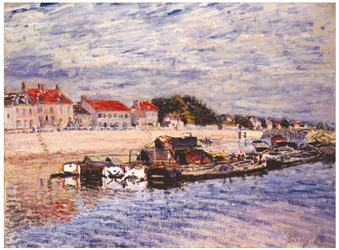 Lastkähne auf dem Loing bei Saint-Mammès