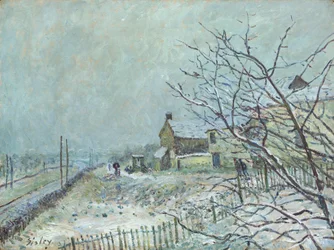 Erster Schnee in Veneux-Nadon, 1878