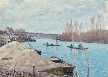 Die Seine bei Port-Marly, Sandhaufen