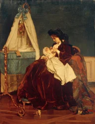Die Frau des Künstlers und Sohn Léopold