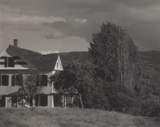 Haus und Pappeln, Lake George