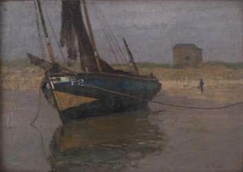 Fischerboot an der belgischen Küste