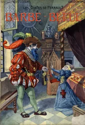 Blaubart, Märchen von Charles Perrault (1628-1703). Illustration von Vaccari und Carrey in „Les beaux tales“ Sammlung „Nos loisirs“ um 1910. Private Sammlung.