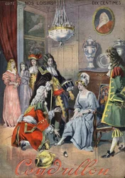 Aschenputtel, Volksmärchen. Illustration von Vaccari und Carrey in 