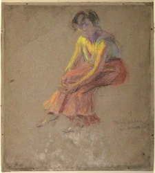Sitzende Frau