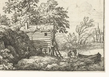 Landschaft mit Fischerhütte