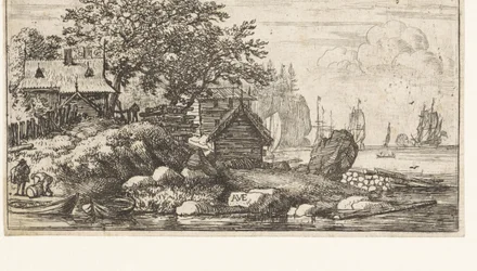Flusslandschaft mit zwei Ruderbooten