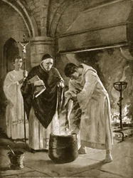 Prüfung durch das siedende Wasser, Illustration aus 