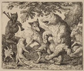 Alle freuen sich über den Bären und den Wolf