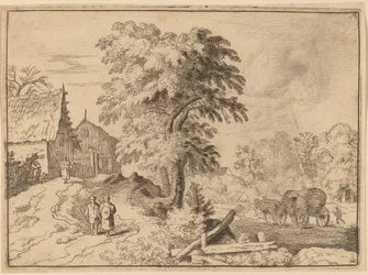 Karren mit zwei Zugpferden