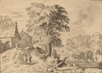 Karren mit zwei Zugpferden, wahrscheinlich ca. 1645-1656