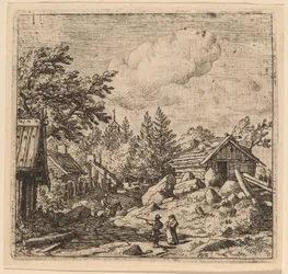 Hamlet auf bergigem Gelände