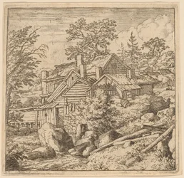 Hamlet auf einem Berghang