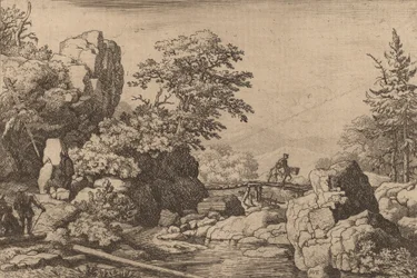 Reiter auf einer Brücke