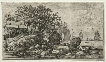 Landschaft mit zwei leeren Booten