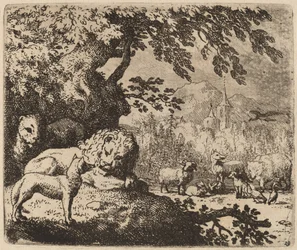 Reineke im Rat mit dem Löwen und der Löwin, wahrscheinlich ca. 1645-1656