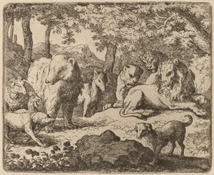 Reynard wird freigelassen, um seine Geschichte zu erzählen, wahrscheinlich ca. 1645-1656