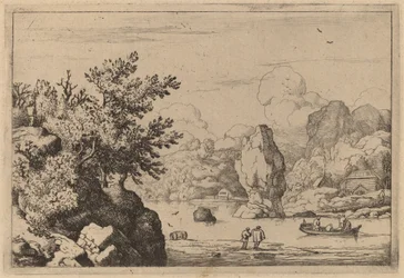 Felsen in der Mitte eines Flusses, wahrscheinlich ca. 1645-1656