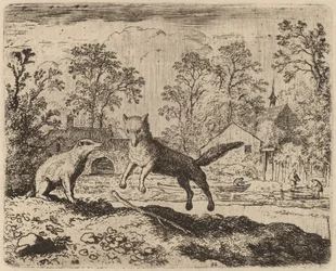 Der Dachs verhängt eine Buße über den Fuchs