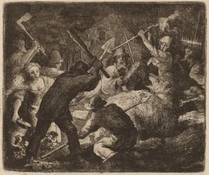 Der von den Bauern angegriffene Bär, wahrscheinlich ca. 1645-1656