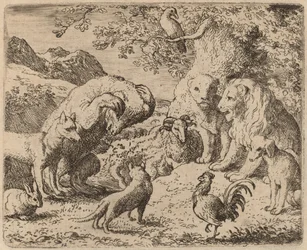 Der Bär bittet den Löwen um Gerechtigkeit, wahrscheinlich ca. 1645-1656