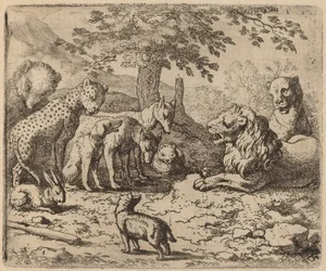 Der Löwe sucht Rat, wahrscheinlich um 1645-1656