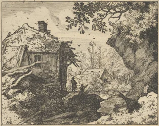 Die Strohhütte von hinten gesehen