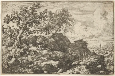 Die zwei Bauern sitzen auf dem Hügel, 17. Jahrhundert