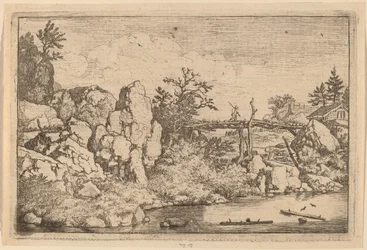 Zwei Baumstämme im Wasser, wahrscheinlich um 1645-1656