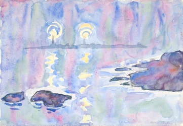 Aquarell Nr. 73, Blau und Lavendel